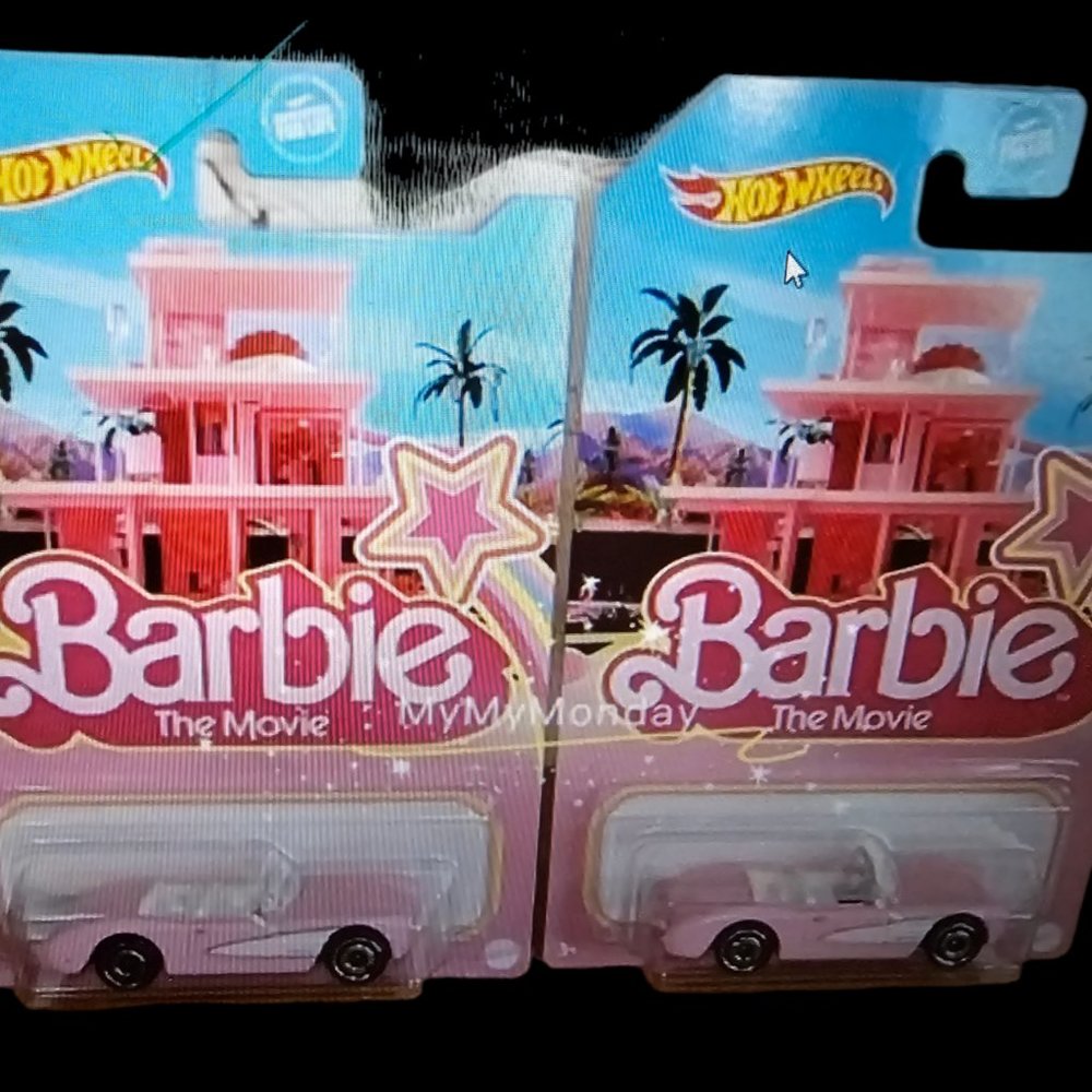 2 HOT WHEELS BARBIE SCREEN TIME CARS THE 1956 CORVETTE BARBIE CONVERTIBLE